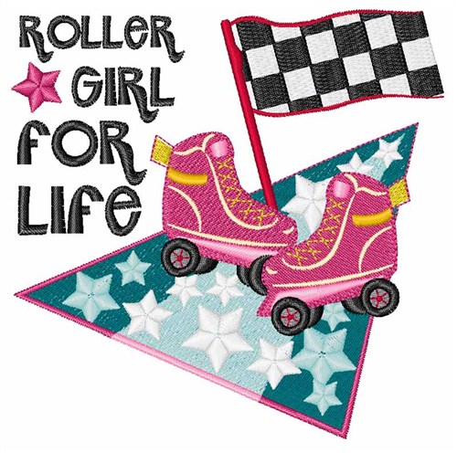 Roller Girl Machine Embroidery Design
