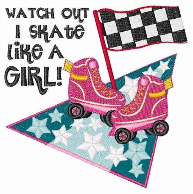 Picture of Skate Like A Girl Machine Embroidery Design