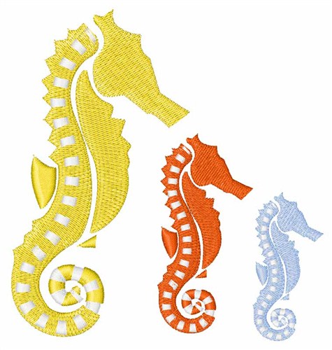 Seahorses Machine Embroidery Design
