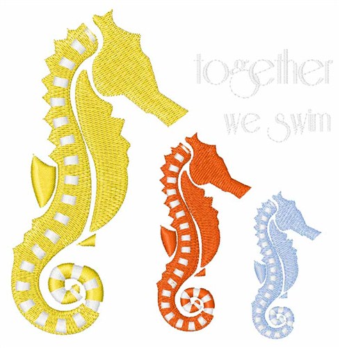 Together We Swim Machine Embroidery Design