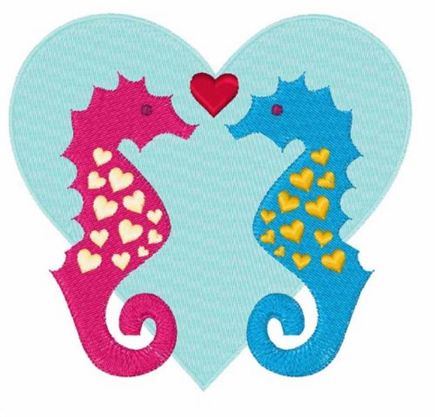 Picture of Seahorse Love Machine Embroidery Design