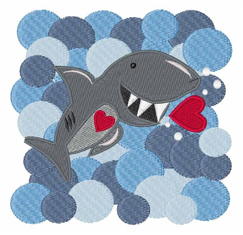 Love Shark Machine Embroidery Design
