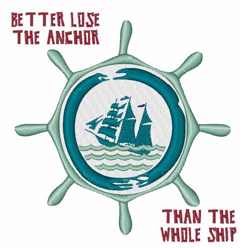 Ship And Wheel Machine Embroidery Design