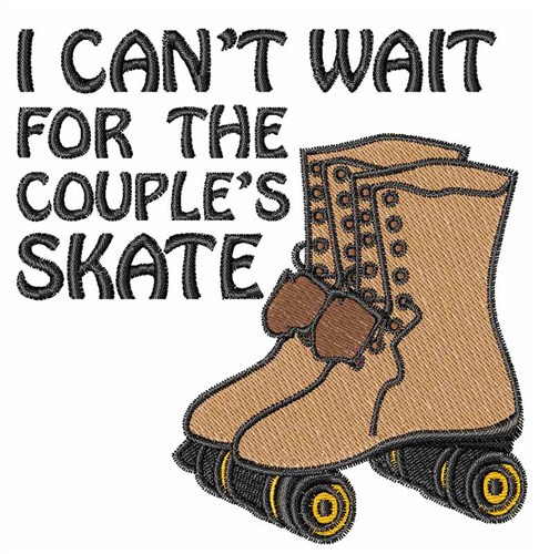 Couples Skate Machine Embroidery Design