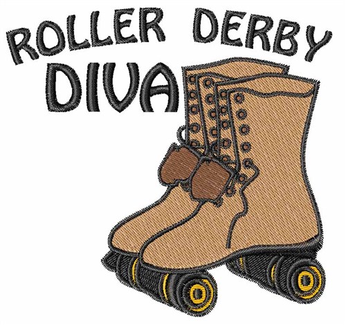 Roller Derby Diva Machine Embroidery Design