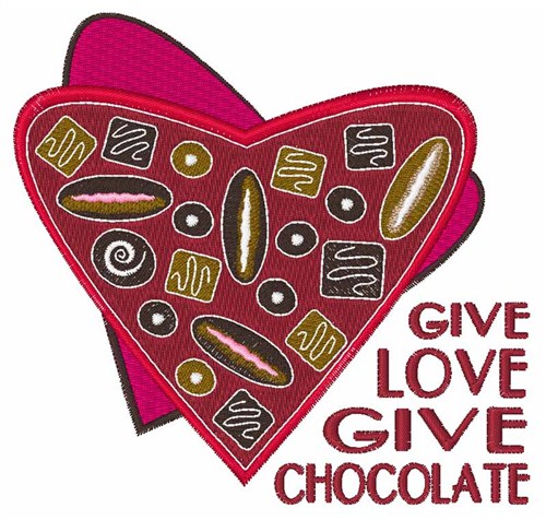 Give Chocolate Machine Embroidery Design