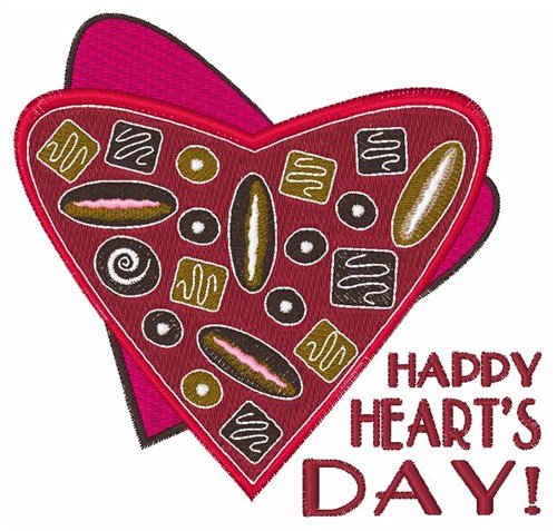 Happy Hearts Day Machine Embroidery Design