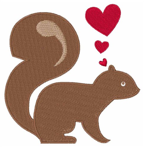 Valentine Squirrel Machine Embroidery Design
