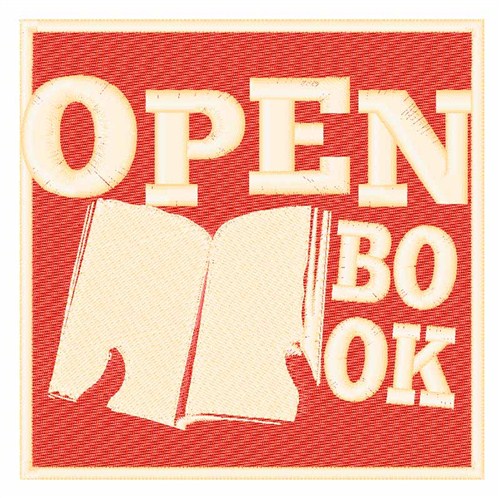 Open Book Machine Embroidery Design