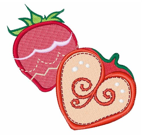 Strawberry Slice Machine Embroidery Design