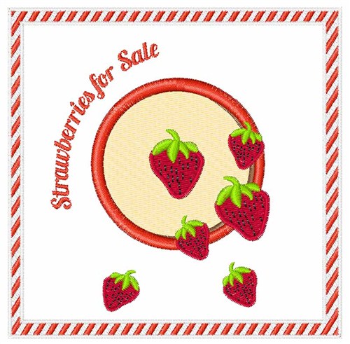 Strawberries For Sale Machine Embroidery Design