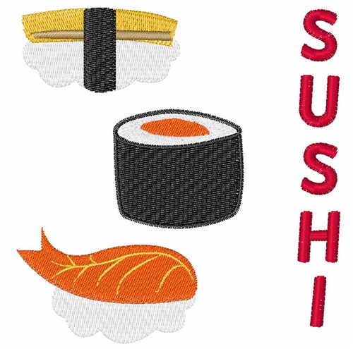 Sushi Machine Embroidery Design