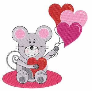 Picture of Mouse And Balloons Machine Embroidery Design