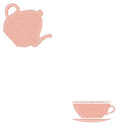 Teapot And Cup Machine Embroidery Design