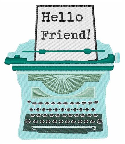 Hello Friend Machine Embroidery Design