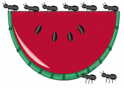 Watermelon And Ants Machine Embroidery Design