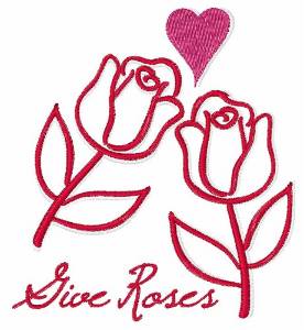 Picture of Give Roses Machine Embroidery Design