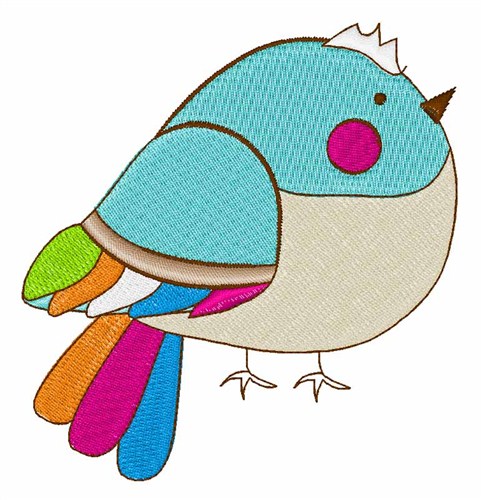 Colorful Bird Machine Embroidery Design