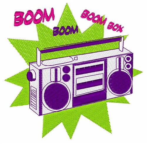 Boom Boom Box Machine Embroidery Design