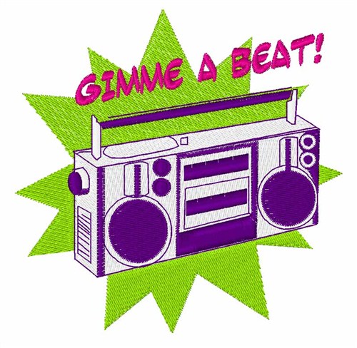 Gimme A Beat Machine Embroidery Design