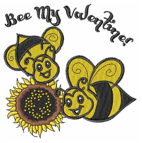 Bee My Valentine Machine Embroidery Design