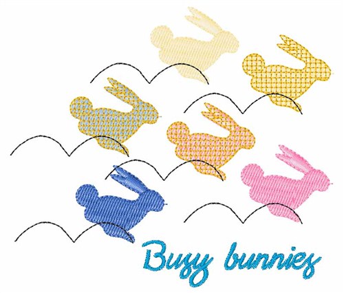 Busy Bunnies Machine Embroidery Design