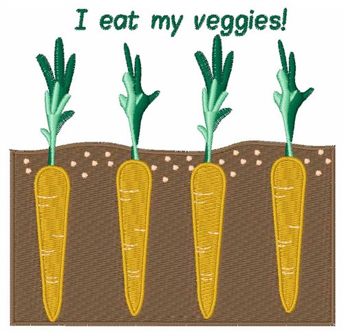 I Eat My Veggies Machine Embroidery Design