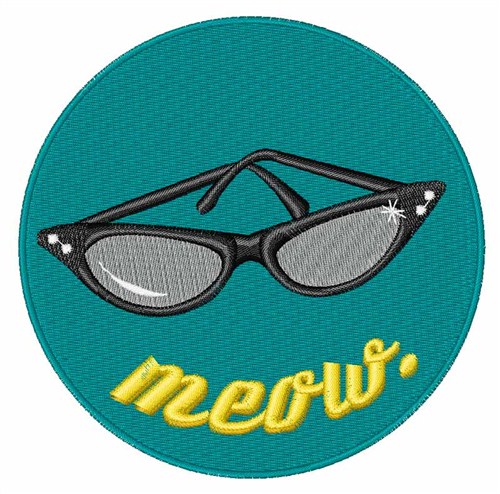 Meow Sunglasses Machine Embroidery Design