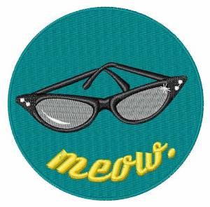 Picture of Meow Sunglasses Machine Embroidery Design