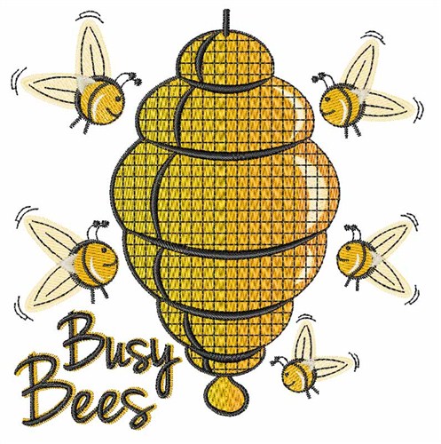 Busy Bees Machine Embroidery Design