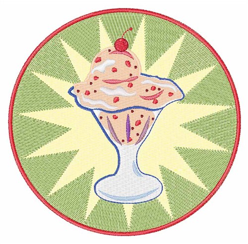 Ice Cream Sundae Machine Embroidery Design