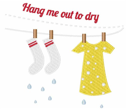 Hang Out To Dry Machine Embroidery Design