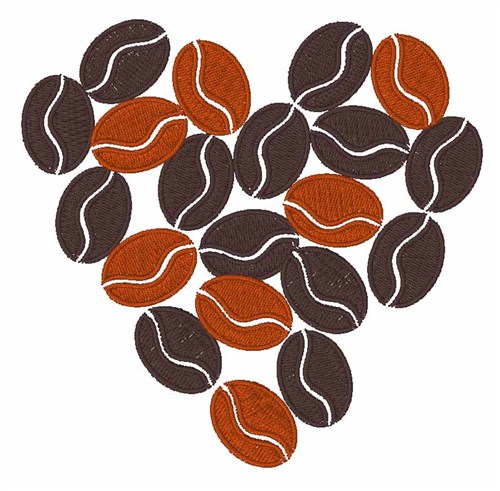 Coffee Beans Machine Embroidery Design