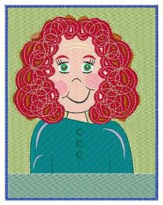 Picture of Curly Haired Girl Machine Embroidery Design