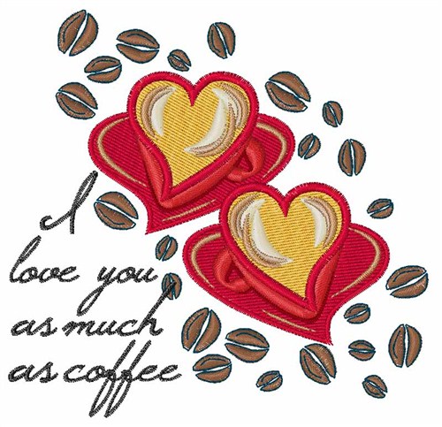 Love Coffee Machine Embroidery Design