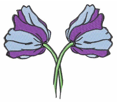 Two Flowers Machine Embroidery Design