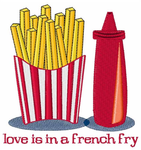 French Fry Love Machine Embroidery Design