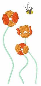 Picture of Bee And Flowers Machine Embroidery Design