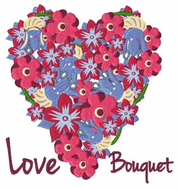 Picture of Love Bouquet Machine Embroidery Design