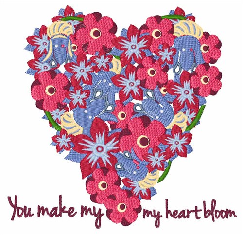 My Heart Bloom Machine Embroidery Design
