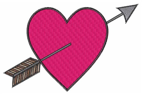 Heart With Arrow Machine Embroidery Design
