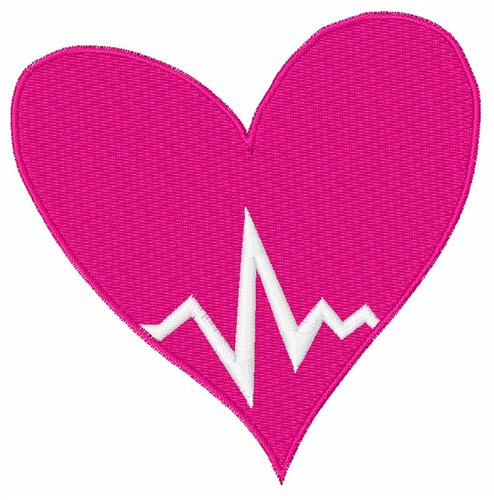 Heart Beat Machine Embroidery Design