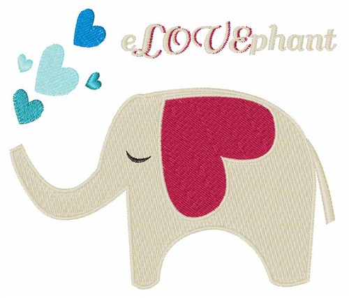 Love Elephant Machine Embroidery Design