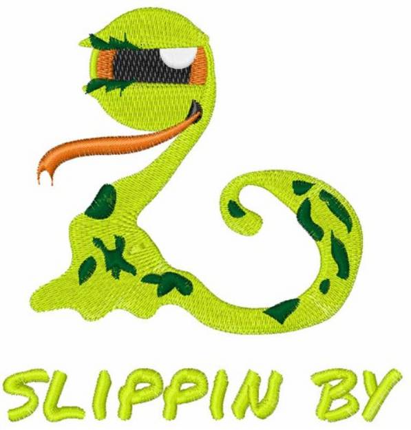 Picture of Slippin By Machine Embroidery Design