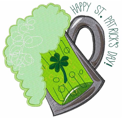 St. Patricks Beer Machine Embroidery Design