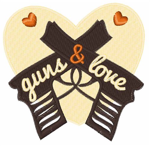 Guns & Love Machine Embroidery Design