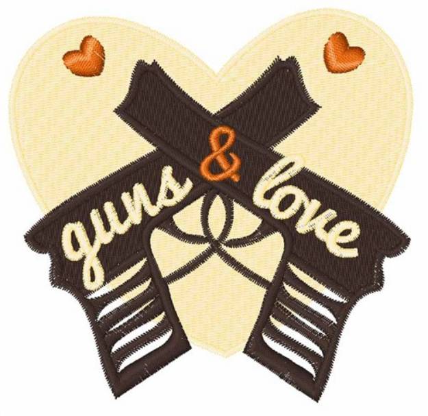 Picture of Guns & Love Machine Embroidery Design