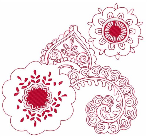 Asian Floral Machine Embroidery Design