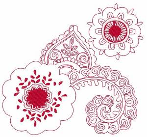 Picture of Asian Floral Machine Embroidery Design