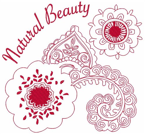 Natural Beauty Machine Embroidery Design